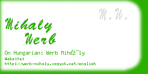 mihaly werb business card